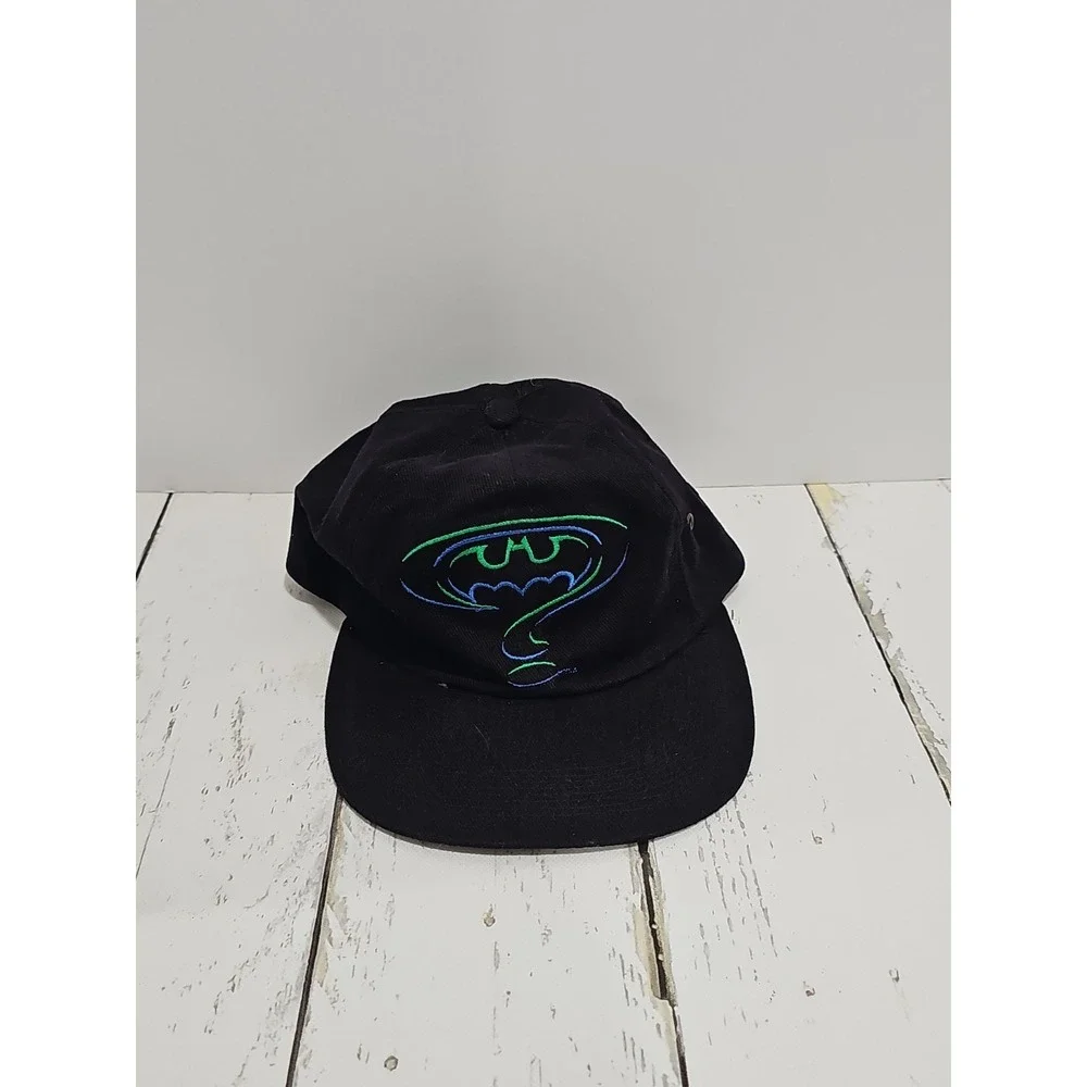 Vintage 90s 1991 Batman Forever Hat Promo Snapback Warner Bros Riddler DC Comics